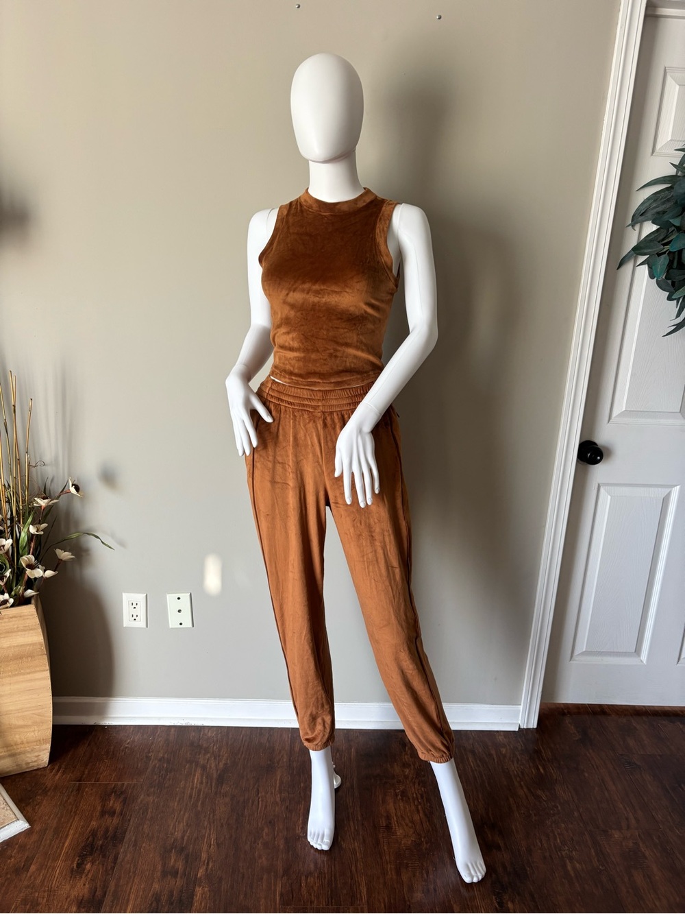 SKIMS Rust Velvet Tank Jumpsuit